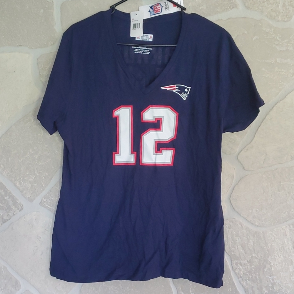 New England Patriots #12 Tom Brady V-neck Tee